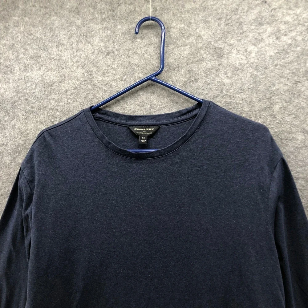 Banana Republic Luxe Touch Performance Long Sleeve T-Shirt Mens XL Navy‎ Blue